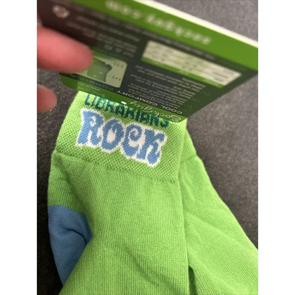 Sock Guy Librarians Rock Socks Unisex One Size Fits Most Green Jr. Library Guild